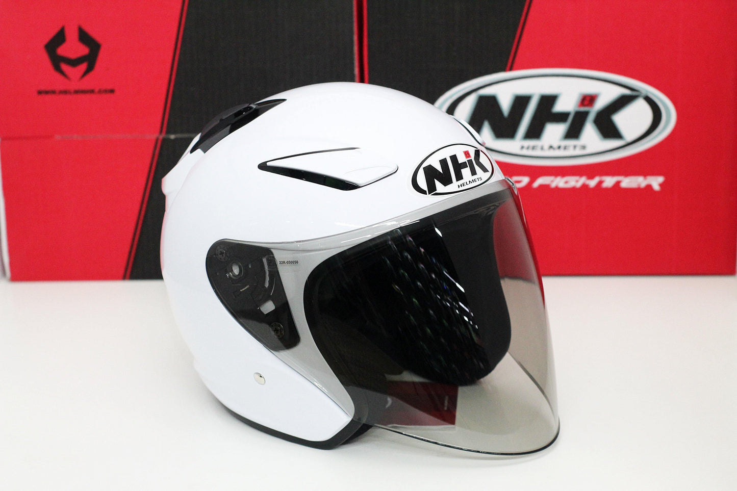 NHK R1 v2.0 Solid (White Glossy) (D-Ring) - Durian Bikers