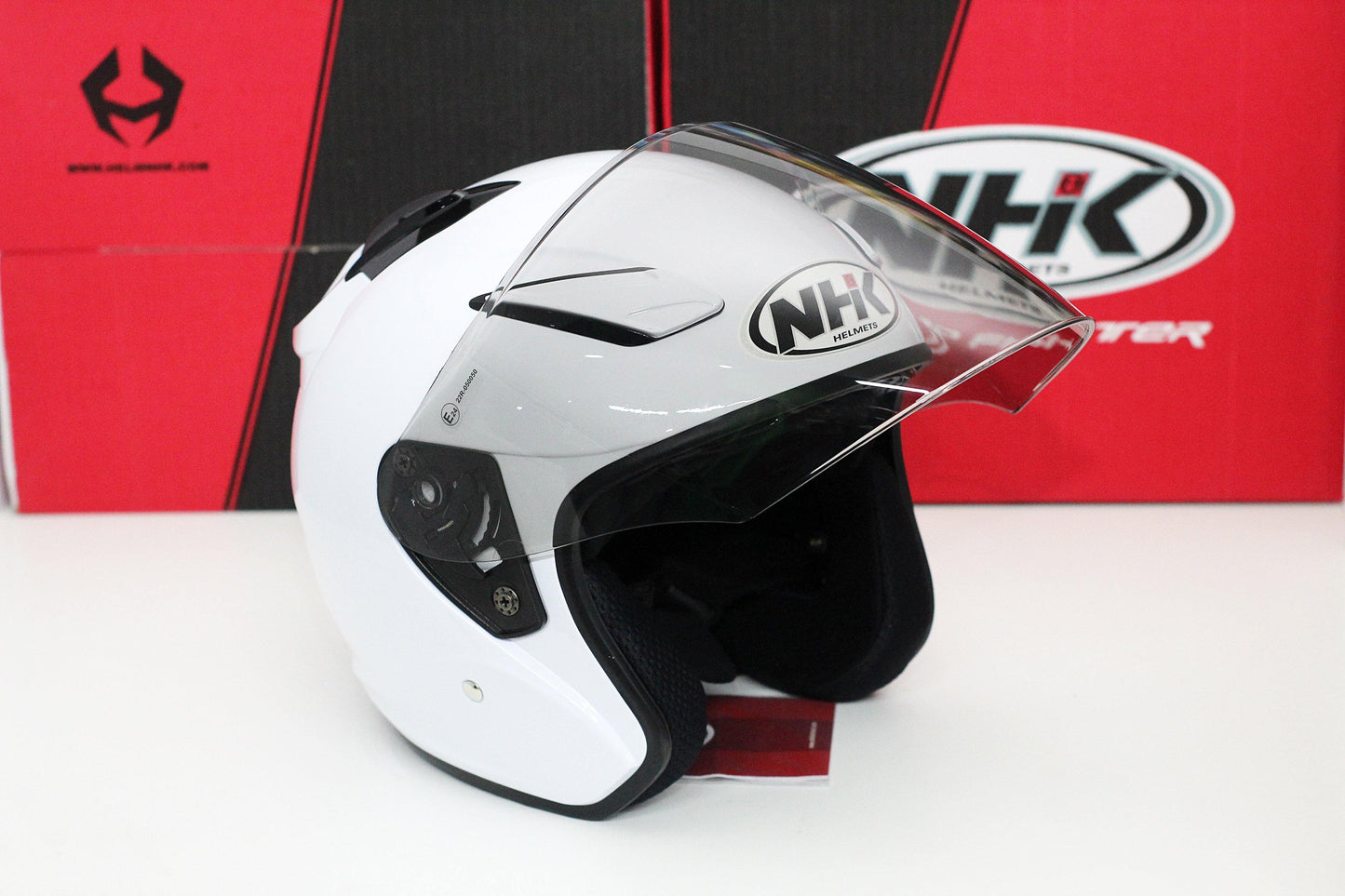 NHK R1 v2.0 Solid (White Glossy) (D-Ring) - Durian Bikers