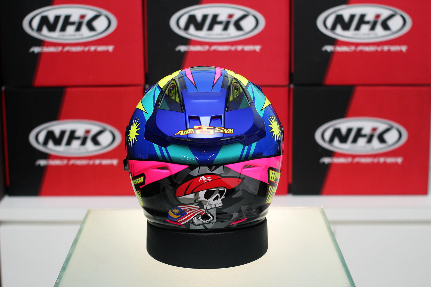 NHK R1 v2.0 Azlan Shah (Pink Flo/Blue Glossy) - Durian Bikers
