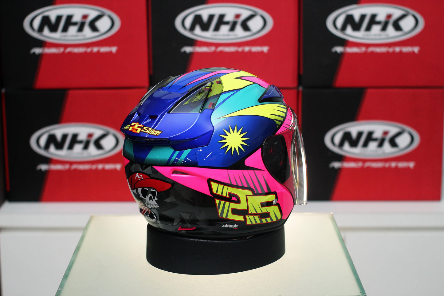 NHK R1 v2.0 Azlan Shah (Pink Flo/Blue Glossy) - Durian Bikers