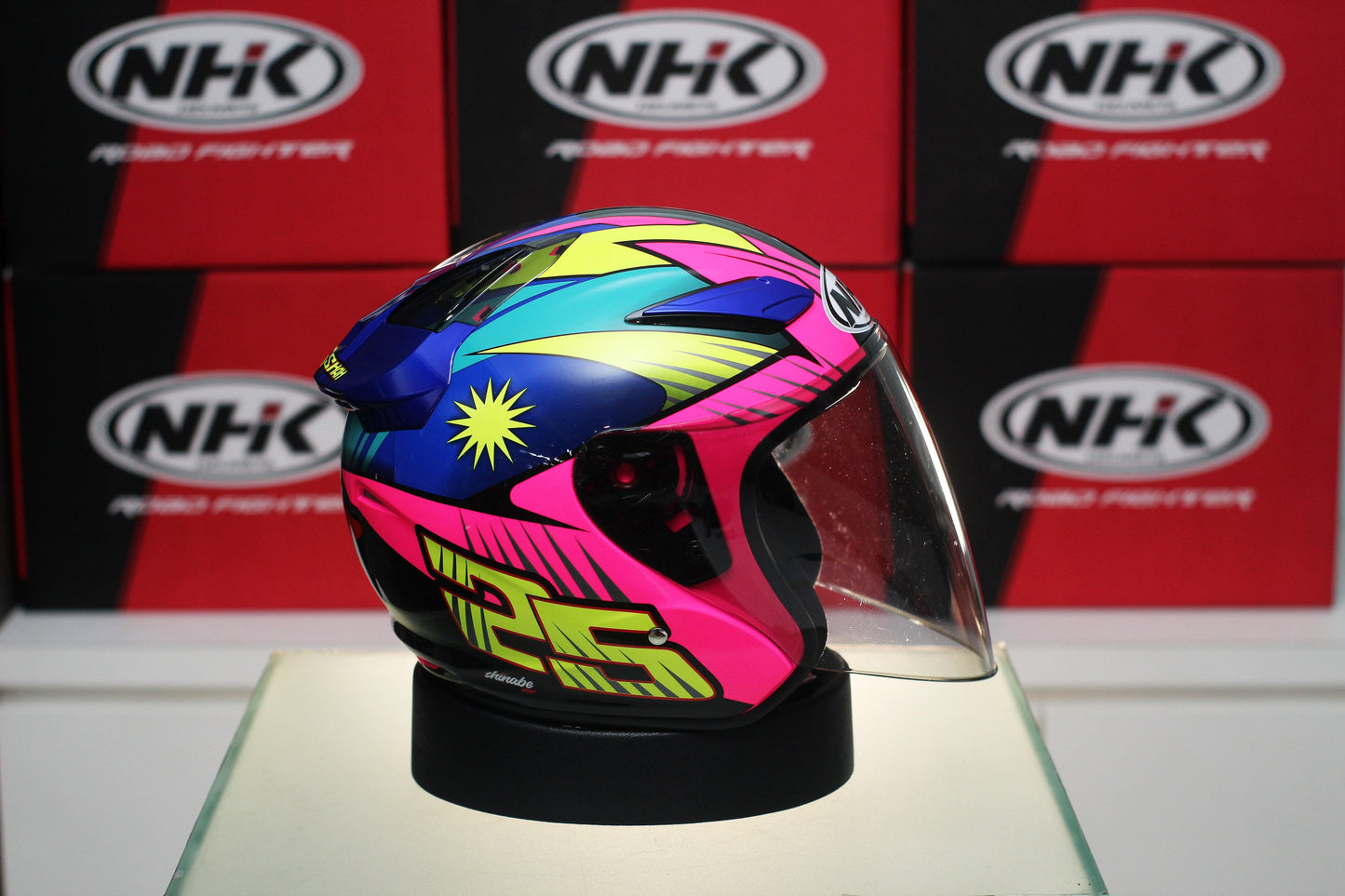 NHK R1 v2.0 Azlan Shah (Pink Flo/Blue Glossy) - Durian Bikers