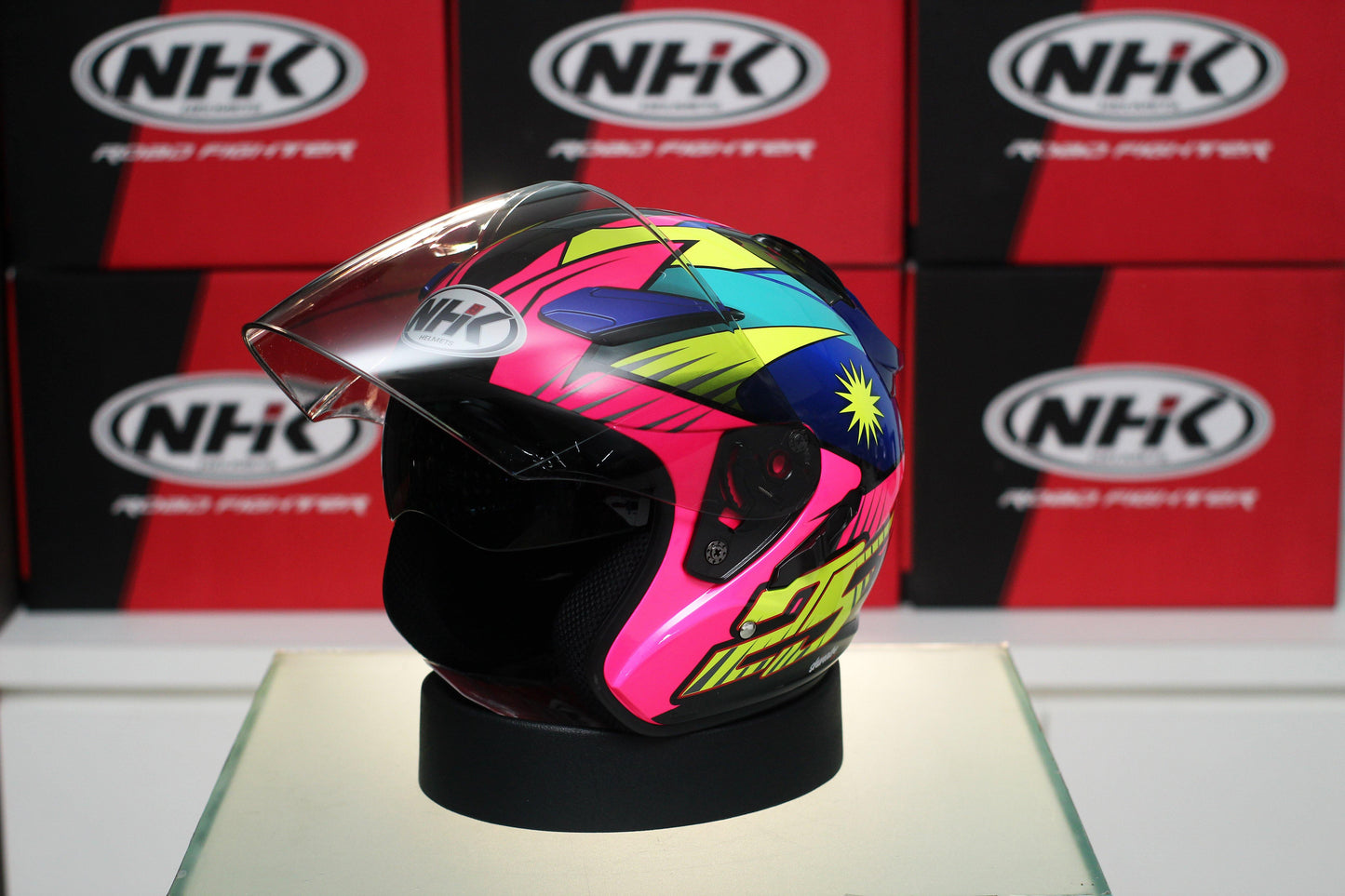 NHK R1 v2.0 Azlan Shah (Pink Flo/Blue Glossy) - Durian Bikers