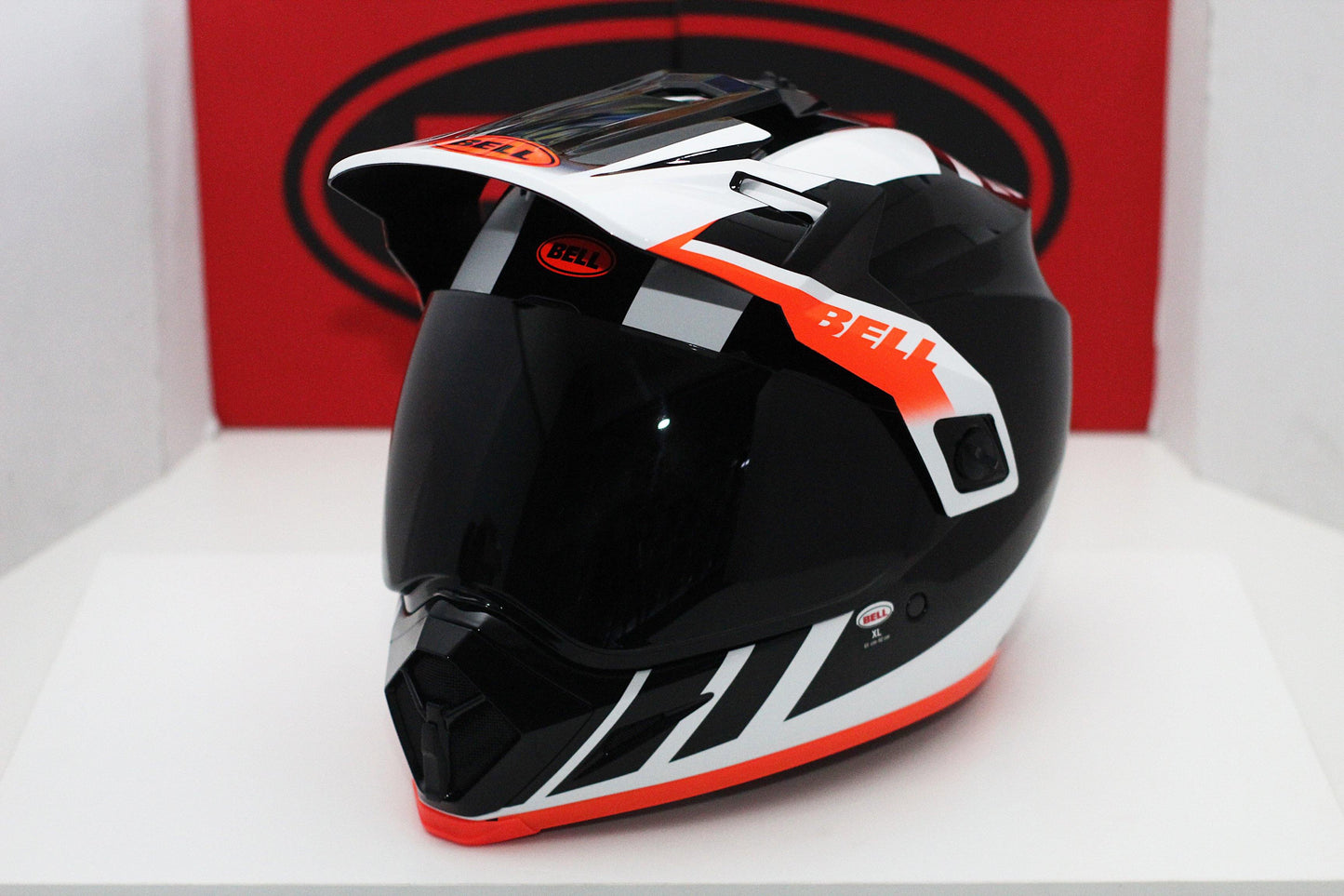 Bell MX-9 Adventure (Dash Gloss Black/White/Orange) - Durian Bikers