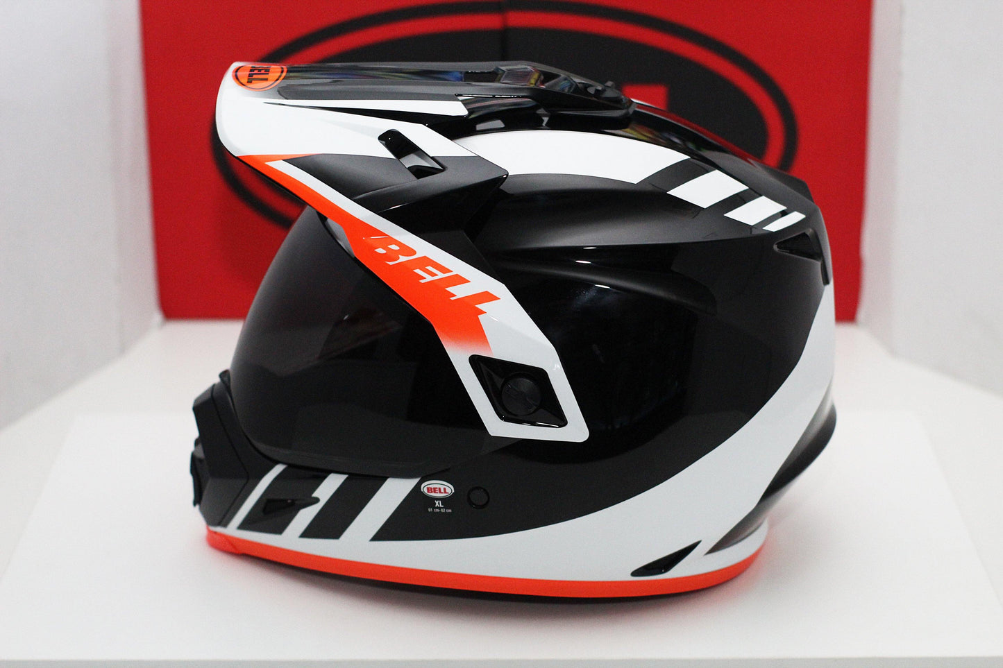 Bell MX-9 Adventure (Dash Gloss Black/White/Orange) - Durian Bikers