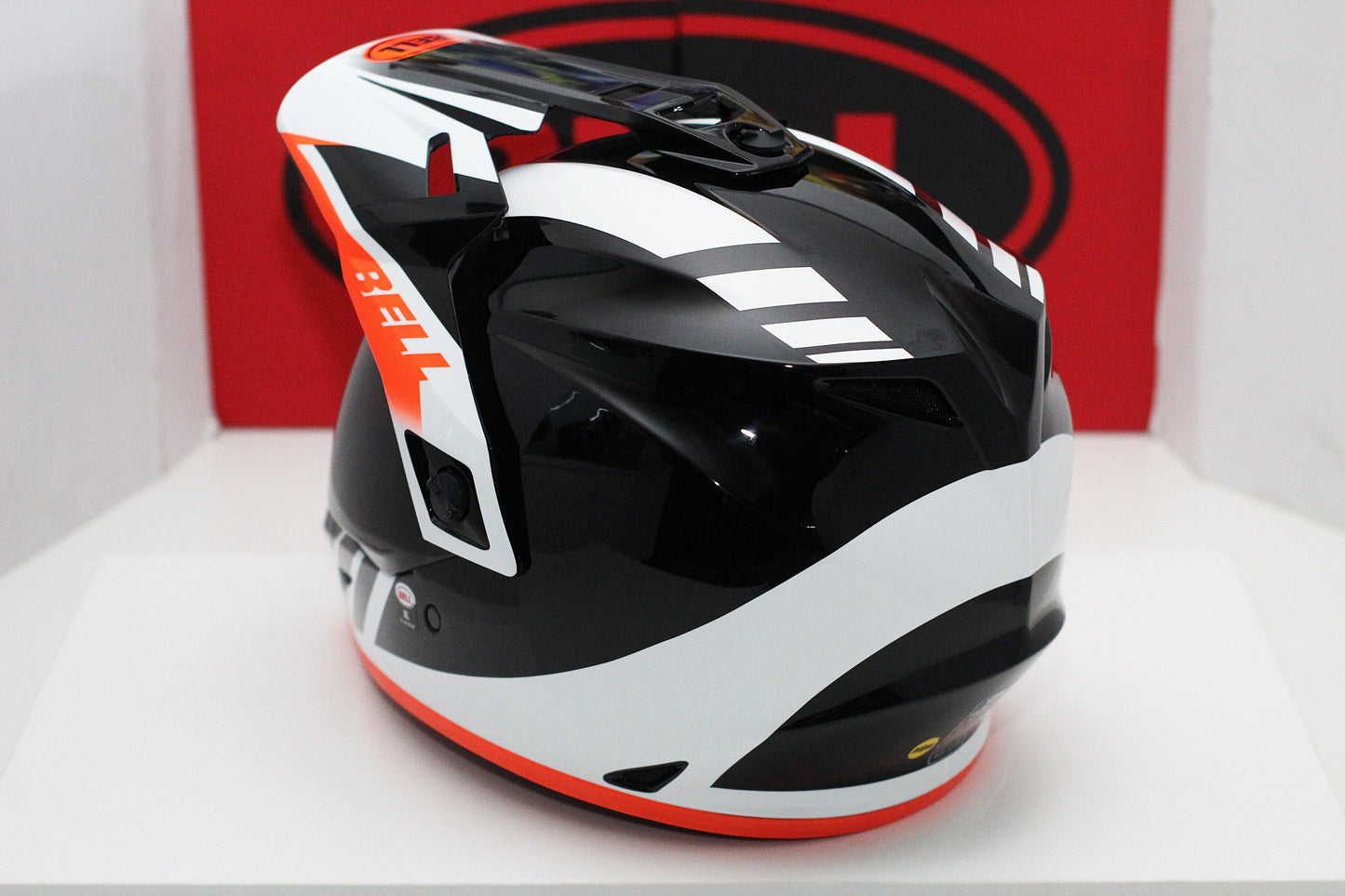 Bell MX-9 Adventure (Dash Gloss Black/White/Orange) - Durian Bikers