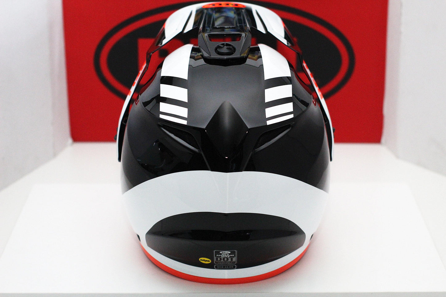 Bell MX-9 Adventure (Dash Gloss Black/White/Orange) - Durian Bikers