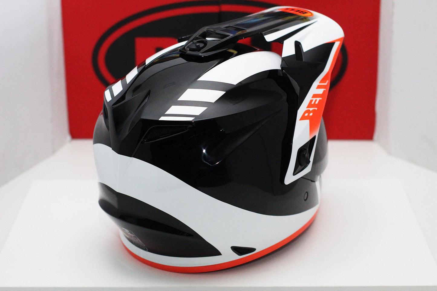 Bell MX-9 Adventure (Dash Gloss Black/White/Orange) - Durian Bikers
