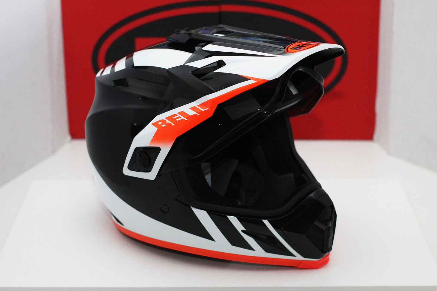 Bell MX-9 Adventure (Dash Gloss Black/White/Orange) - Durian Bikers