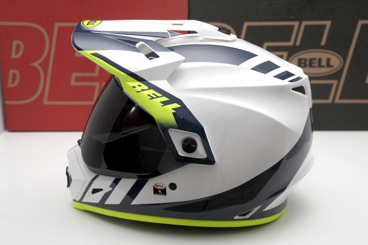 Bell MX-9 Adventure (Dash White/Blue/Hi-Viz) - Durian Bikers