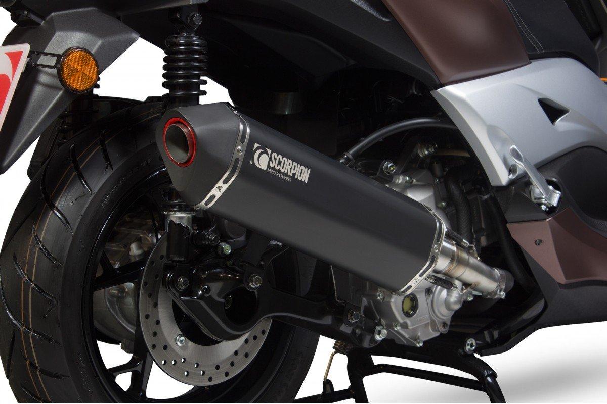 Scorpion Exhaust fits for Yamaha X-Max 300 ('17-'20) (Serket Parallel Full System) (Black Ceramic) - Durian Bikers
