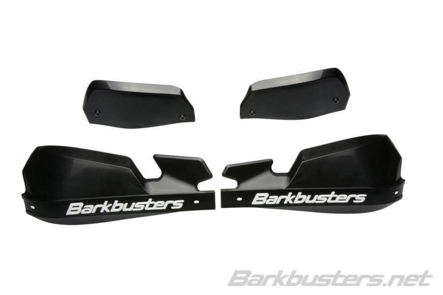 Barkbusters VPS Plastic Guard with Wind Deflector Set (Black) - Durian Bikers