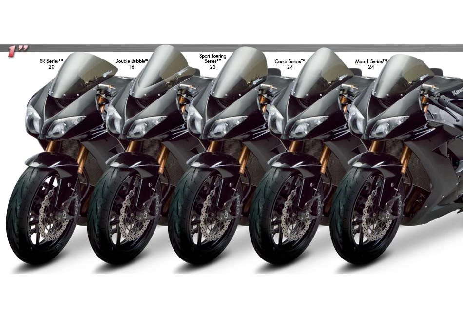 Zero Gravity Corsa Windscreen fits for Kawasaki ZX-6R / ZX636 ('09-'18) & ZX-10R ('08-'10) (Clear) - Durian Bikers