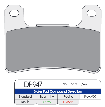 DP Brakes (RDP947) Brake Pads - Durian Bikers