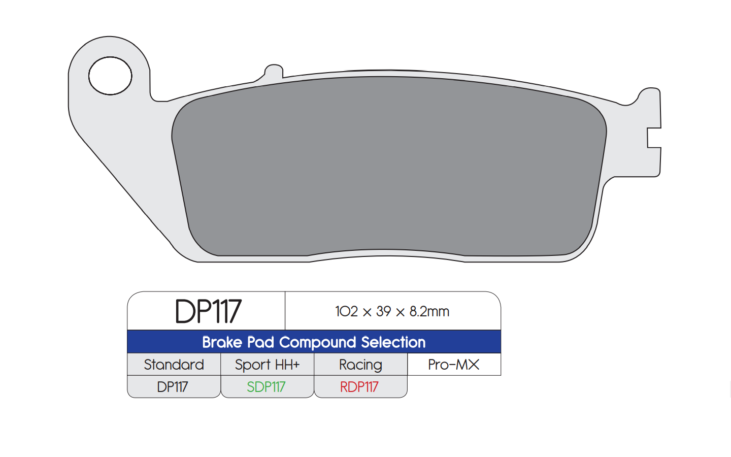 DP Brakes (RDP117) Brake Pads - Durian Bikers