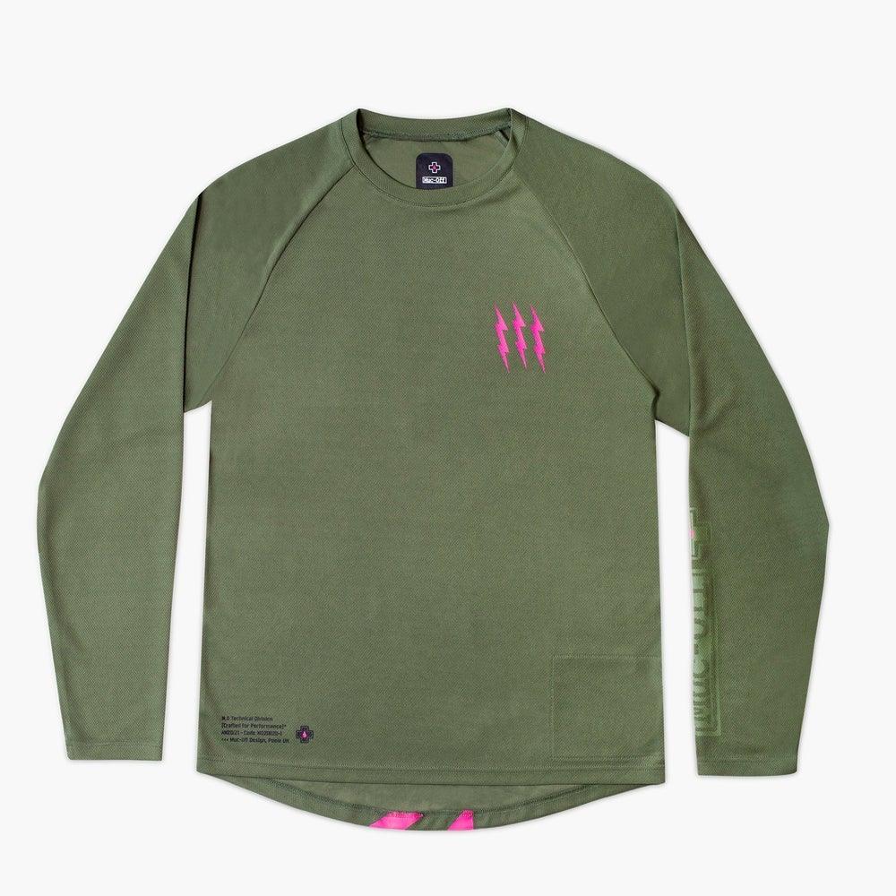 Muc Off Long Sleeve Riders Jersey (Green) - Durian Bikers