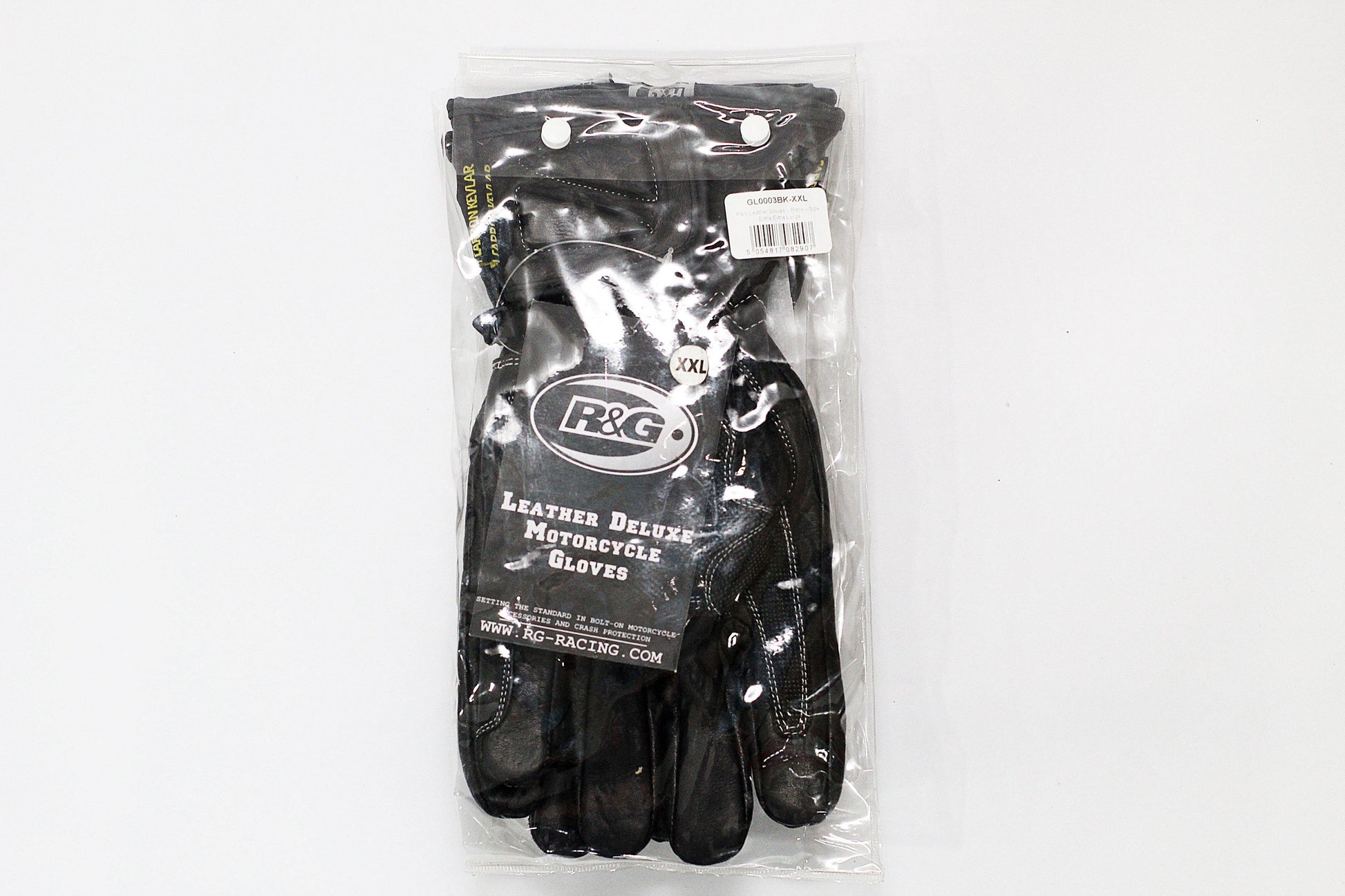 R&G Leather Deluxe Motorcycle Gloves (Black) - Durian Bikers