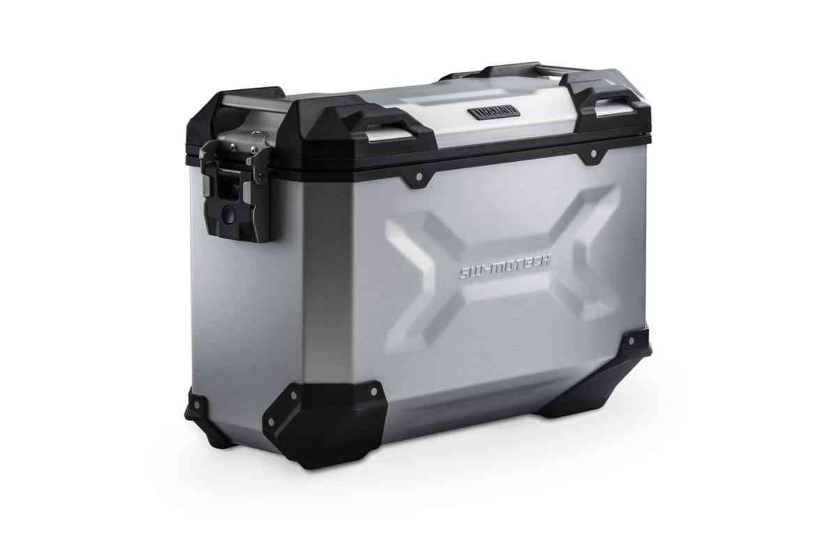 SW Motech TRAX ADV M Side Case (Aluminum 37 L, Left, Silver) - Durian Bikers