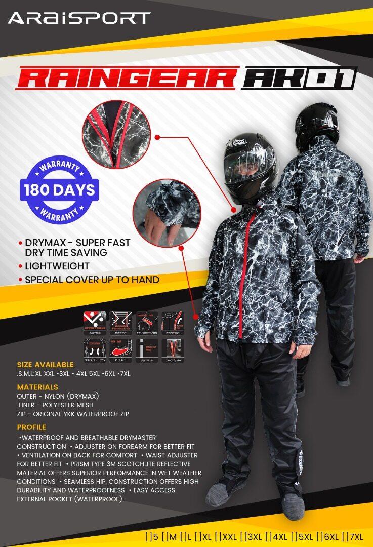 Araisport Raincoat AK01 - Durian Bikers