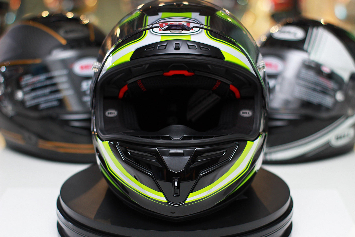 Bell Race Star (Sector White/Hi Viz Green) - Durian Bikers