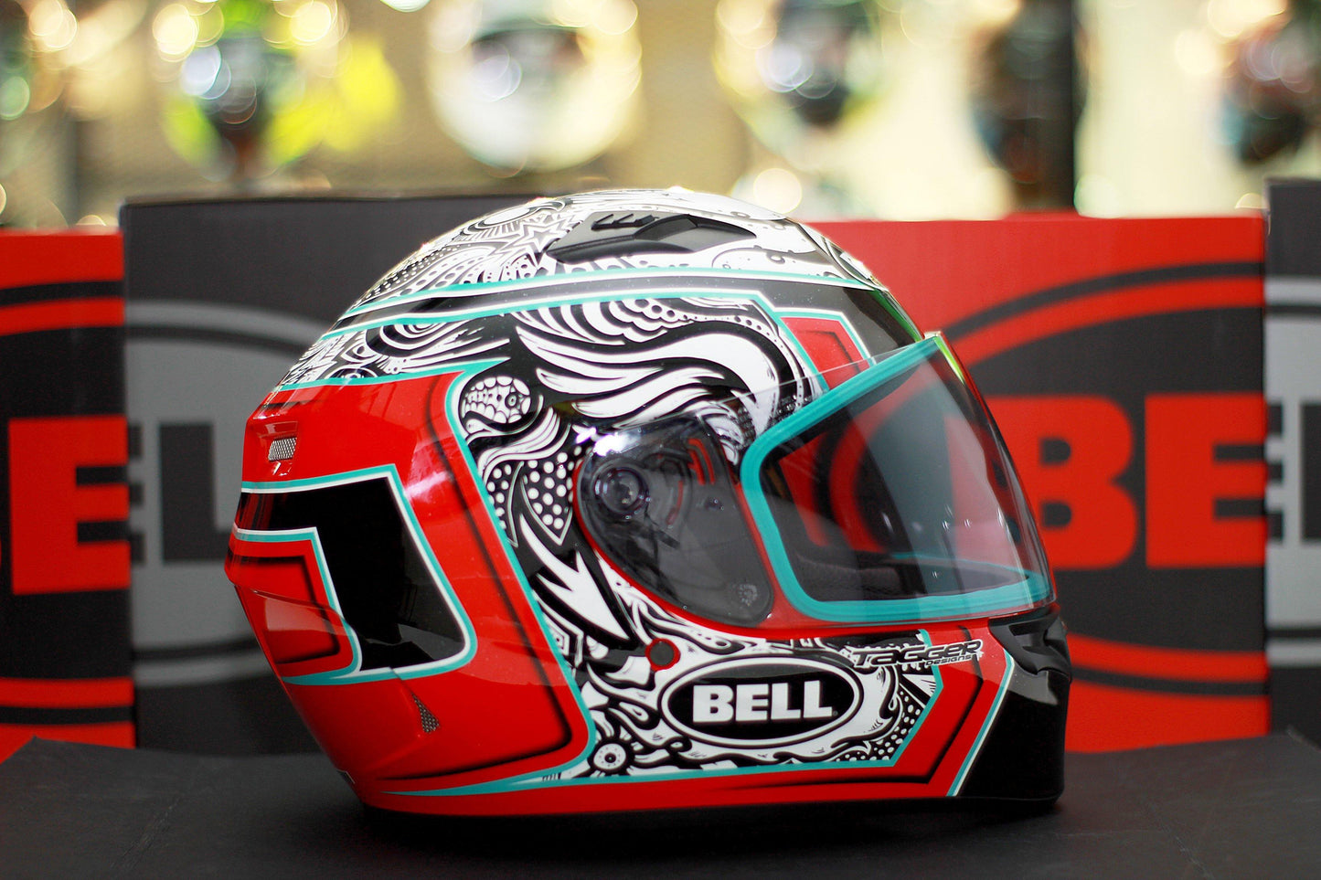 Bell Qualifier (Tagger Splice White/Black/Red) - Durian Bikers