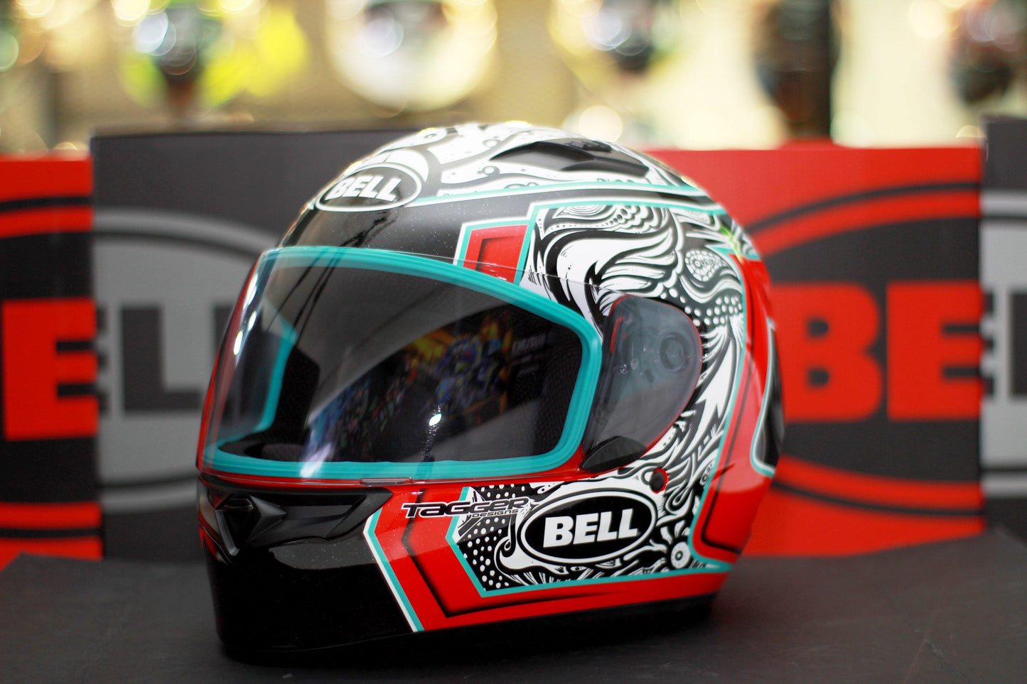 Bell Qualifier (Tagger Splice White/Black/Red) - Durian Bikers
