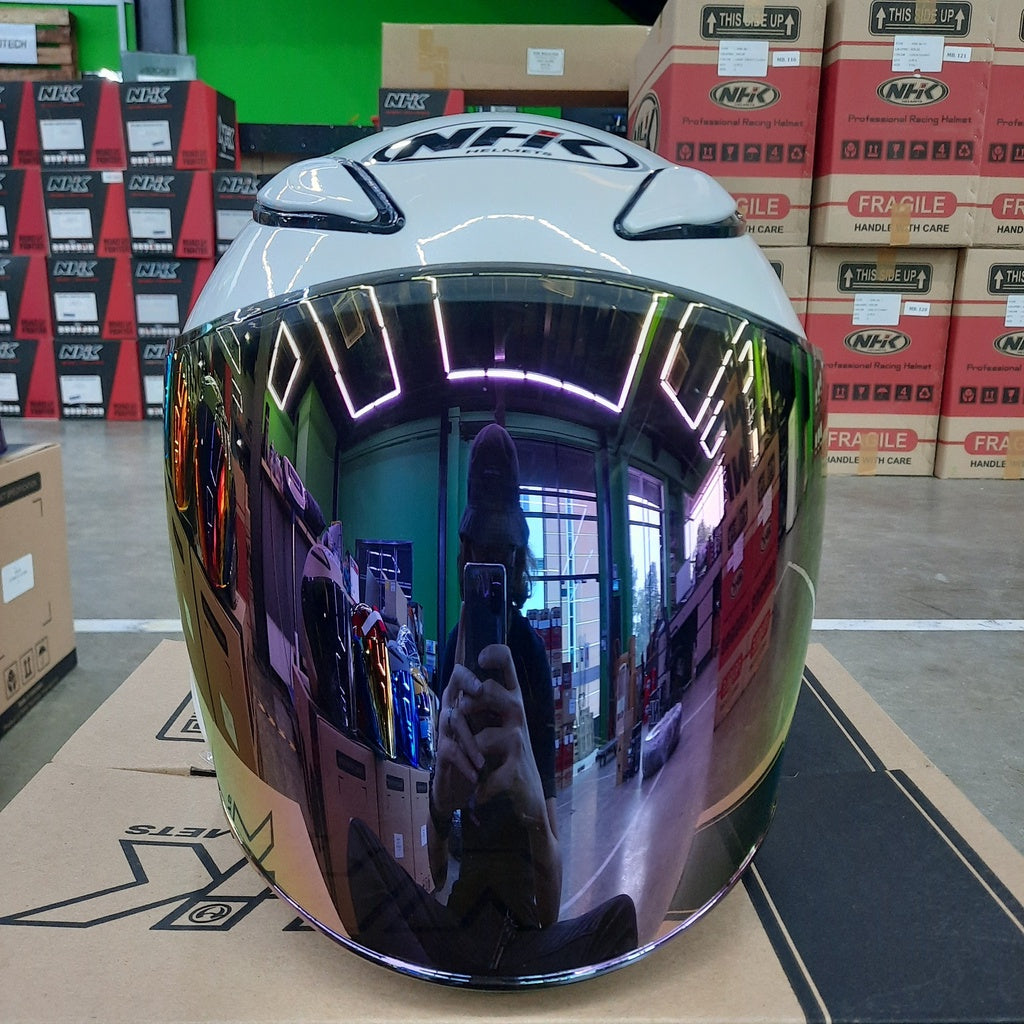 NHK Helmet R6 v2 Solid (White Pearl Glossy)