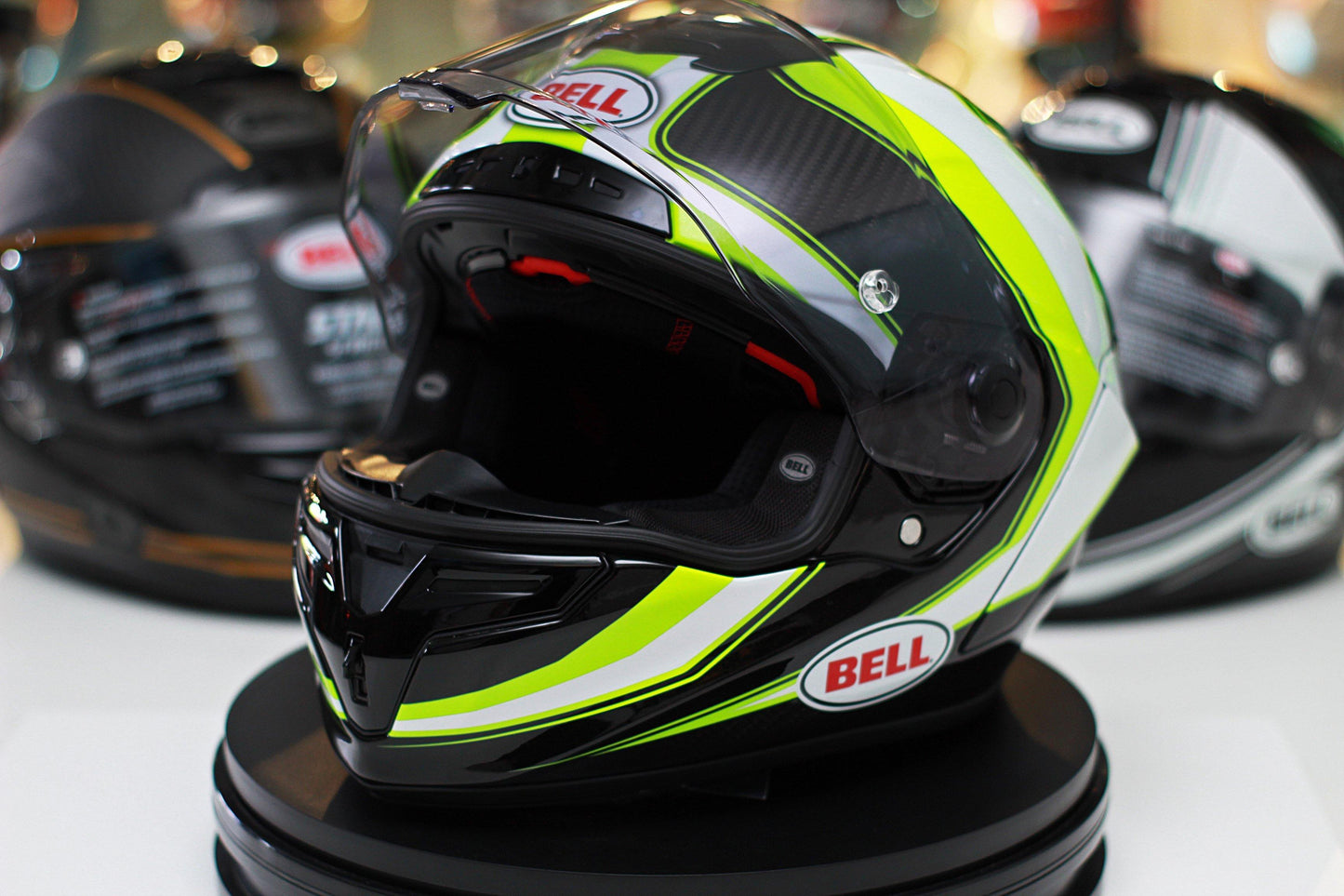 Bell Race Star (Sector White/Hi Viz Green) - Durian Bikers