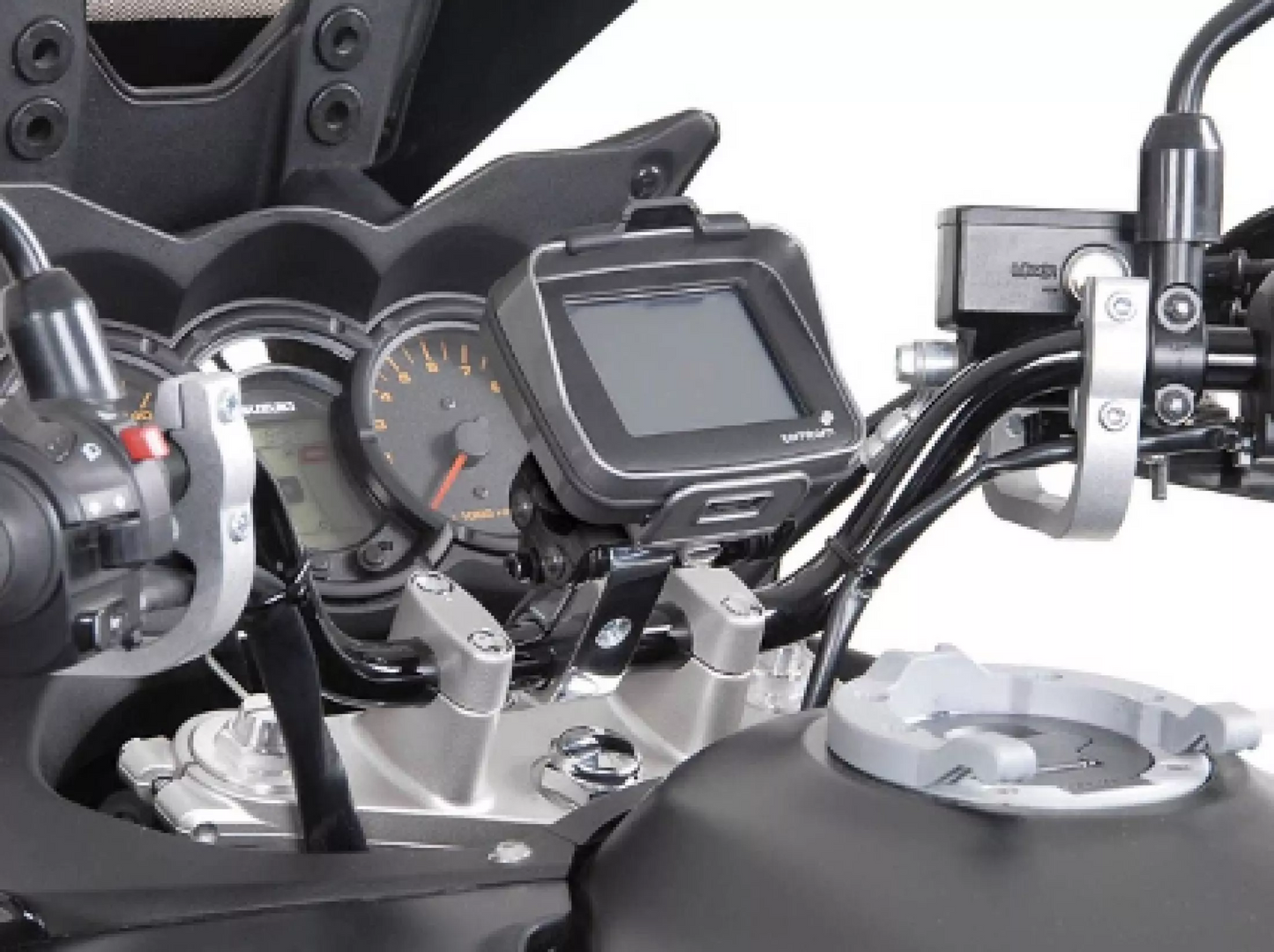 SW Motech GPS Mount with Handlebar Clamp (Silver) for Ø 28mm Handlebar - Durian Bikers
