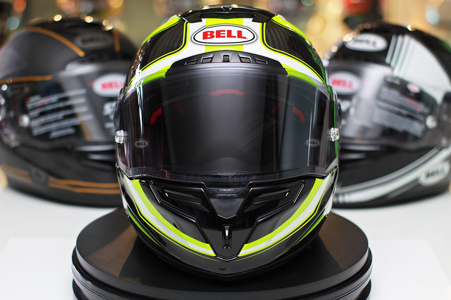 Bell Race Star (Sector White/Hi Viz Green) - Durian Bikers