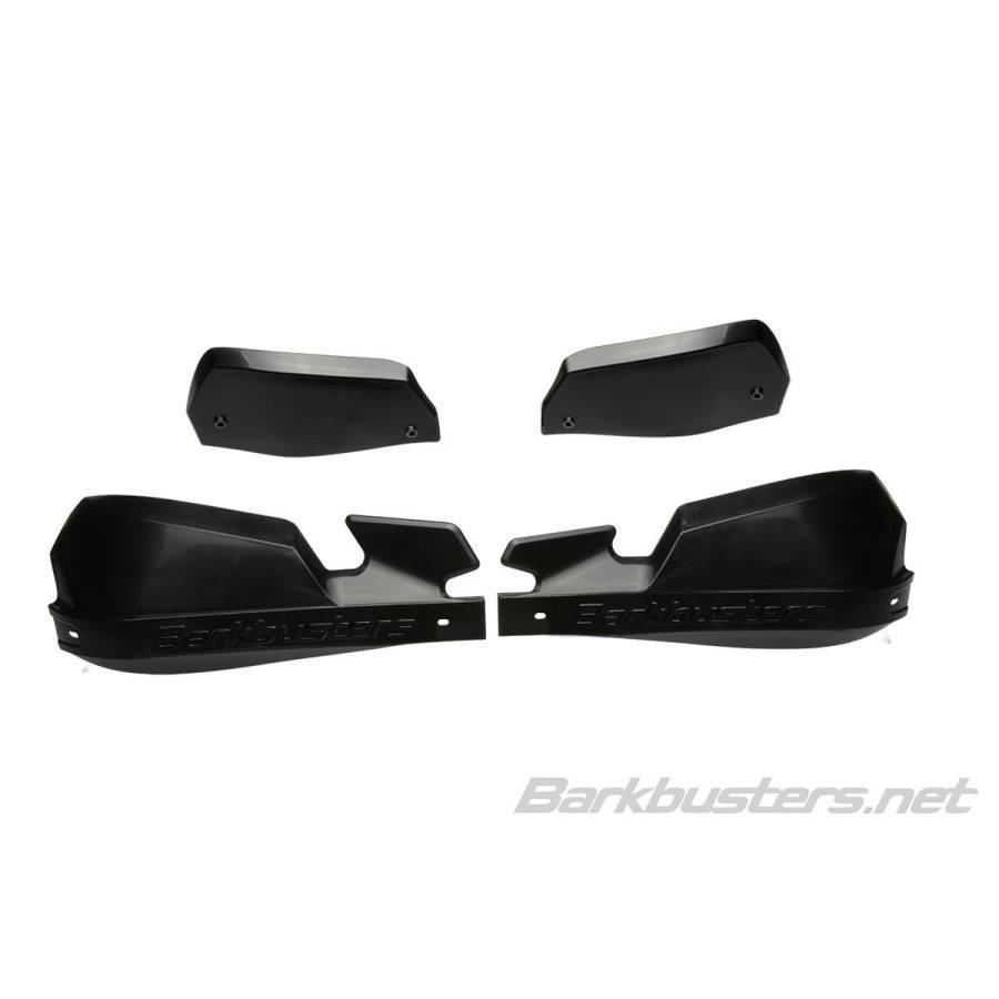 Barkbusters VPS Plastic Guard with Wind Deflector Set (Black/Black) - Durian Bikers