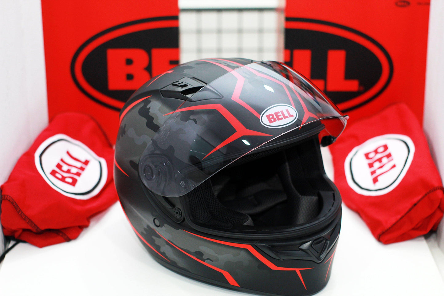 Bell Qualifier (Stealth Camo Matte Black/Red) - Durian Bikers