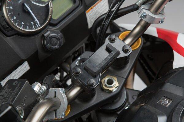 SW Motech GPS Mount for Handlebar (Black) fits for Suzuki V-Strom 650 ('17-) / 1000 ('14 -'16) - Durian Bikers