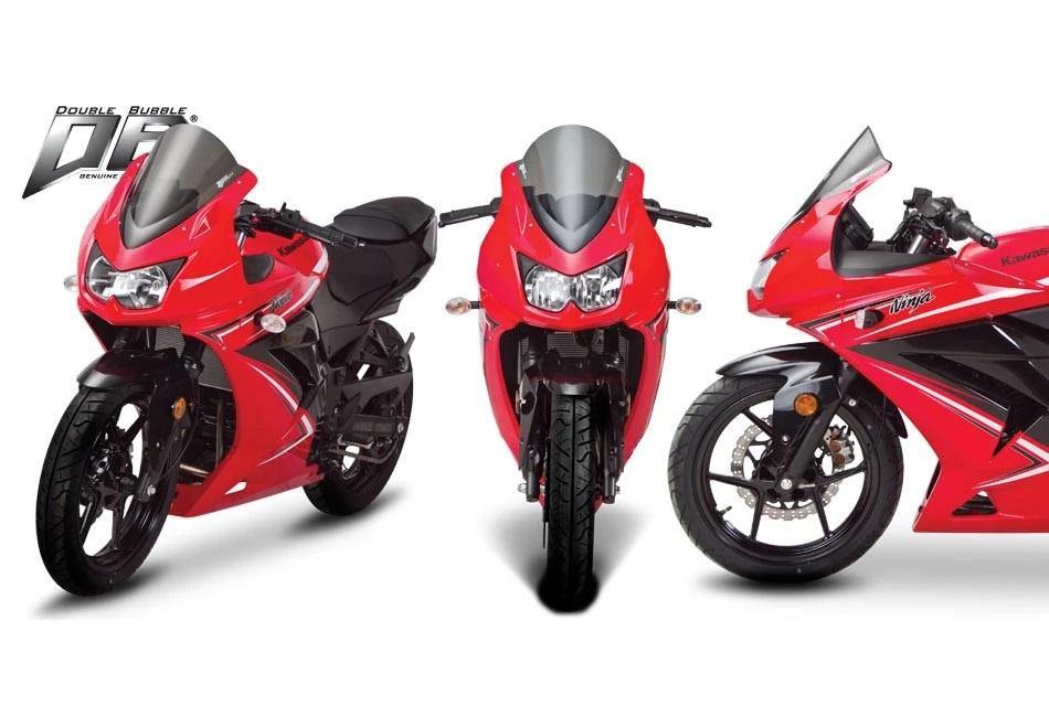 Zero Gravity Double Bubble Windscreen fits for Kawasaki Ninja 250R ('08-'12) (Light Smoke) - Durian Bikers