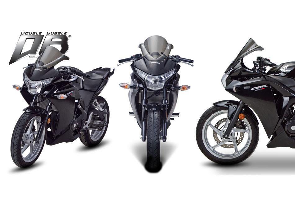 Zero Gravity Double Bubble Windscreen fits for Honda CBR 250R ('11-'13) (Light Smoke) - Durian Bikers