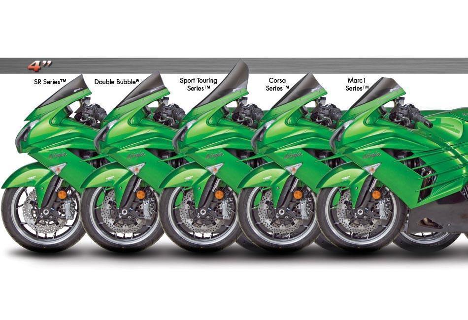 Zero Gravity Double Bubble Windscreen fits for Kawasaki ZX-14 / ZX-14R & ZZR1400 (Light Smoke) - Durian Bikers