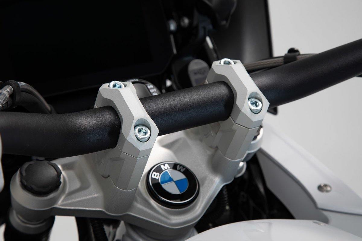 SW Motech Bar Riser (H=40 mm) fits for R1200GS LC / R1200GS Adv / R1200GS Rallye, R1250GS (Silver) - Durian Bikers