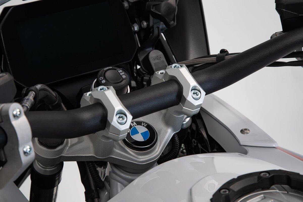 SW Motech Bar Back (H=32mm, Back=25mm) fits for BMW S1000XR ('15-), R1200GS LC ('13-), R1200GS LC Adventure ('13-) & R1200GS LC Rallye ('16-) (Silver) - Durian Bikers