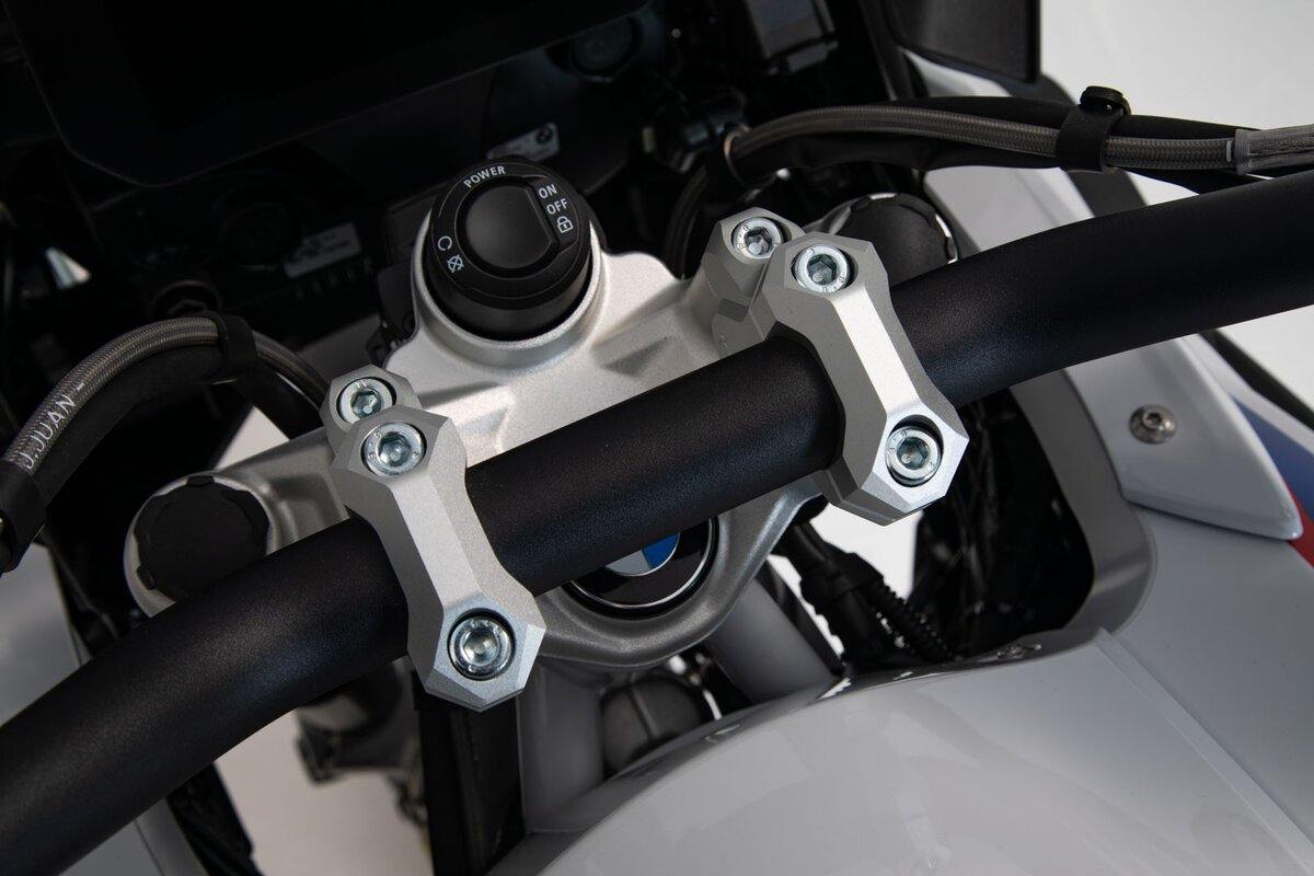 SW Motech Bar Back (H=32mm, Back=25mm) fits for BMW S1000XR ('15-), R1200GS LC ('13-), R1200GS LC Adventure ('13-) & R1200GS LC Rallye ('16-) (Silver) - Durian Bikers