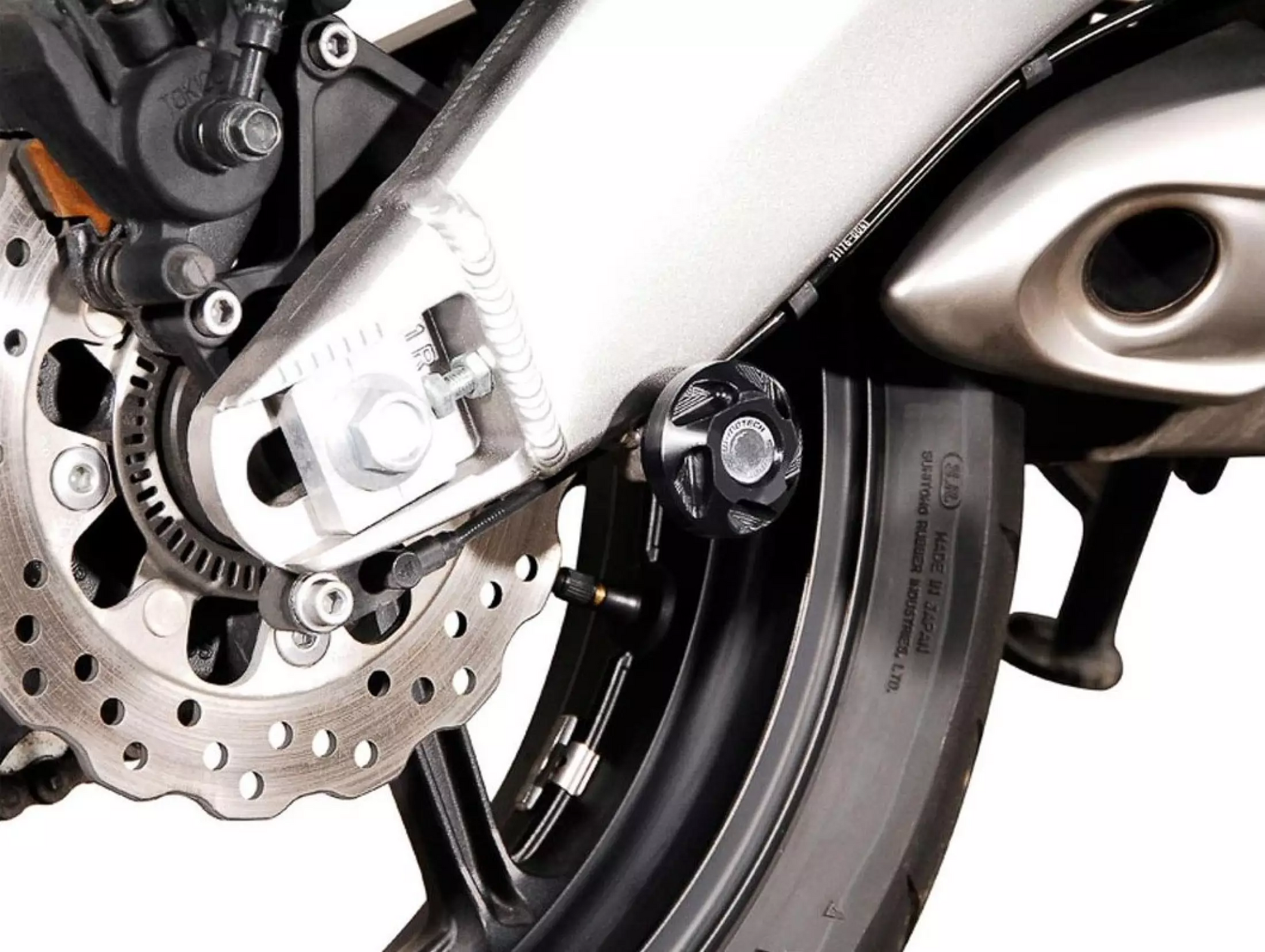 SW Motech Slider Set (Rear Axle Black) fits for Kawasaki Versys 650 ('10-'14) - Durian Bikers