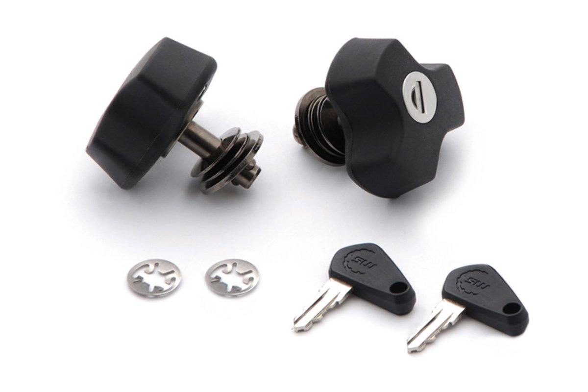 SW Motech Anti Theft Protection for Evo Carrier (Quick Lock Function / 2 Matching Locks / 2 Keys) - Durian Bikers