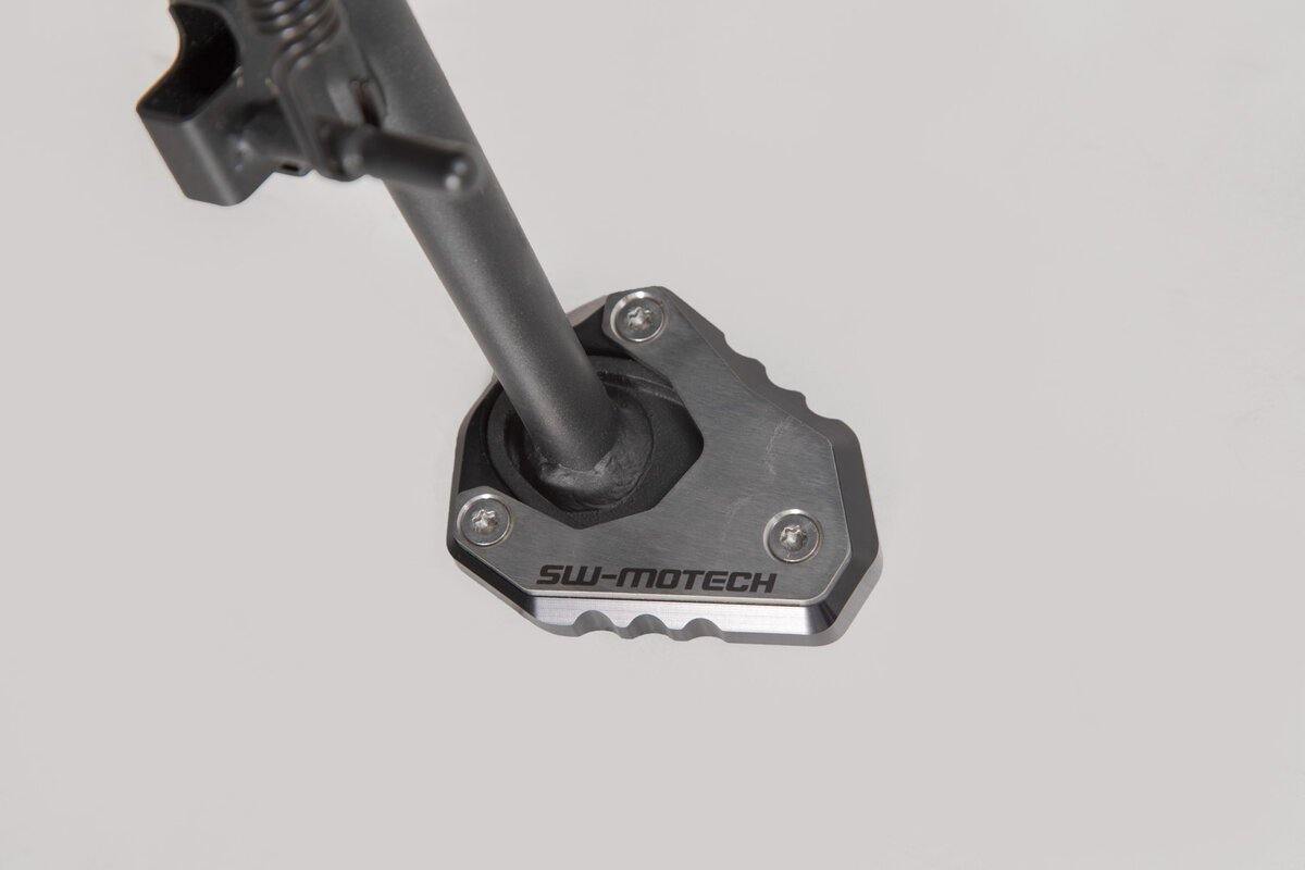 SW Motech Extension for Side Stand Foot (Black / Silver) fits for Kawasaki Versys 650 ('15-) - Durian Bikers