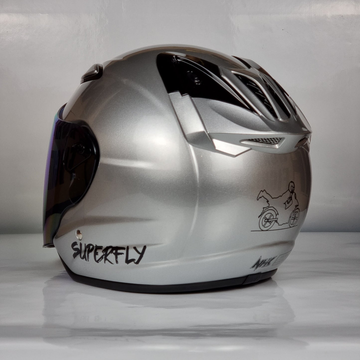 NHK Helmet X SUPERFLY R6 v2 Solid (Chrome Silver Glossy)