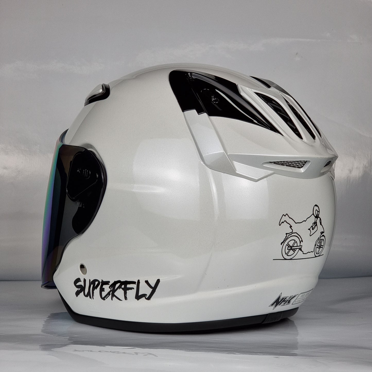 NHK Helmet X SUPERFLY R6 v2 Solid (White Pearl Glossy)