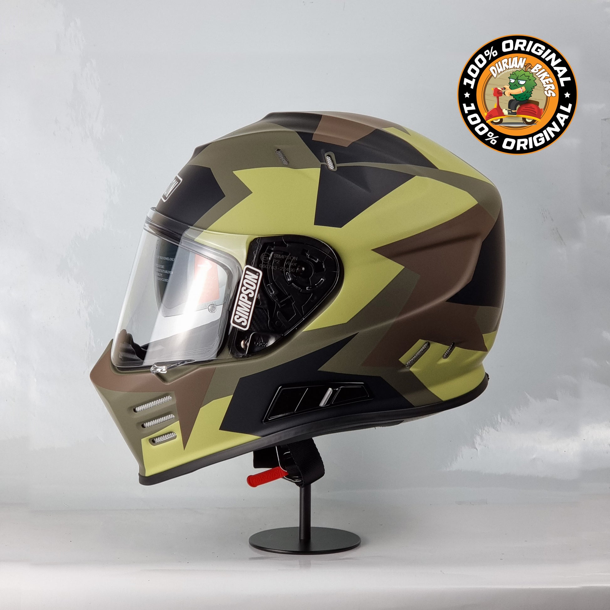 army camo bike helmet Simpson Helmet Venom Bandit (Comanche Army) – Durian Bikers