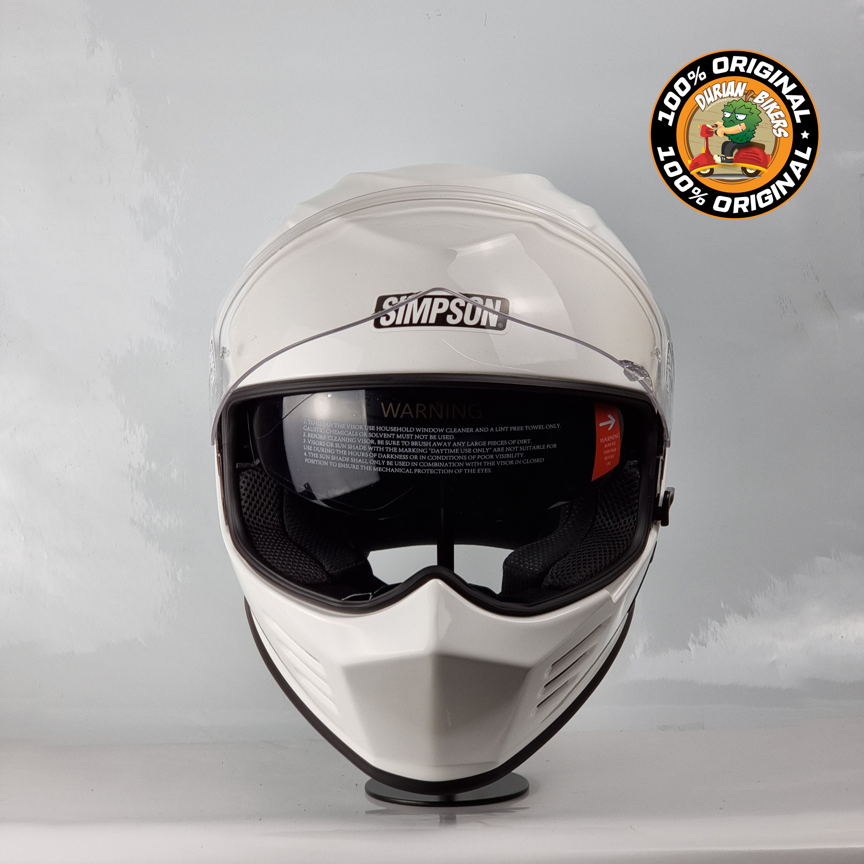Simpson Helmet Venom Bandit (Gloss White) – Durian Bikers