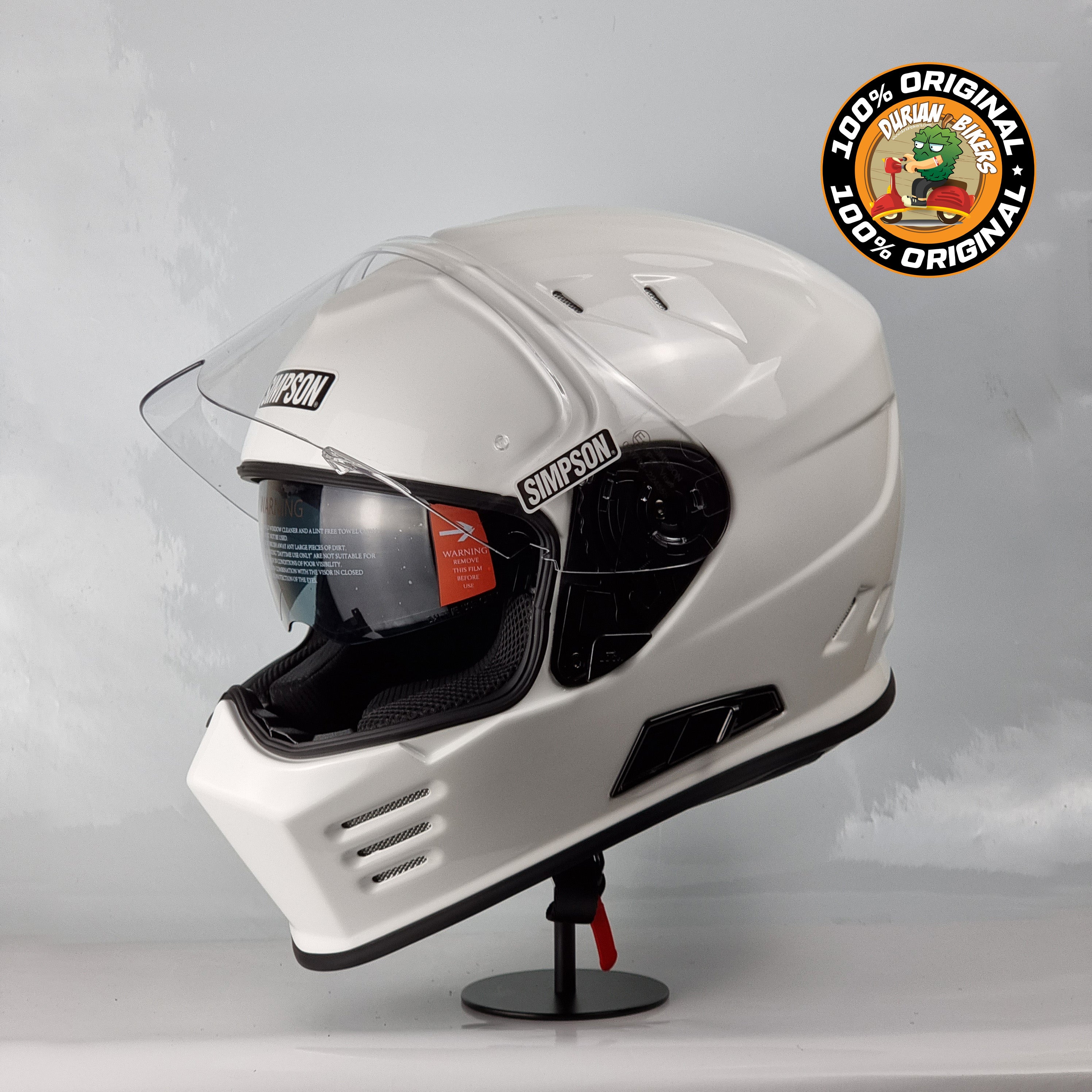 Simpson Helmet Venom Bandit (Gloss White) – Durian Bikers
