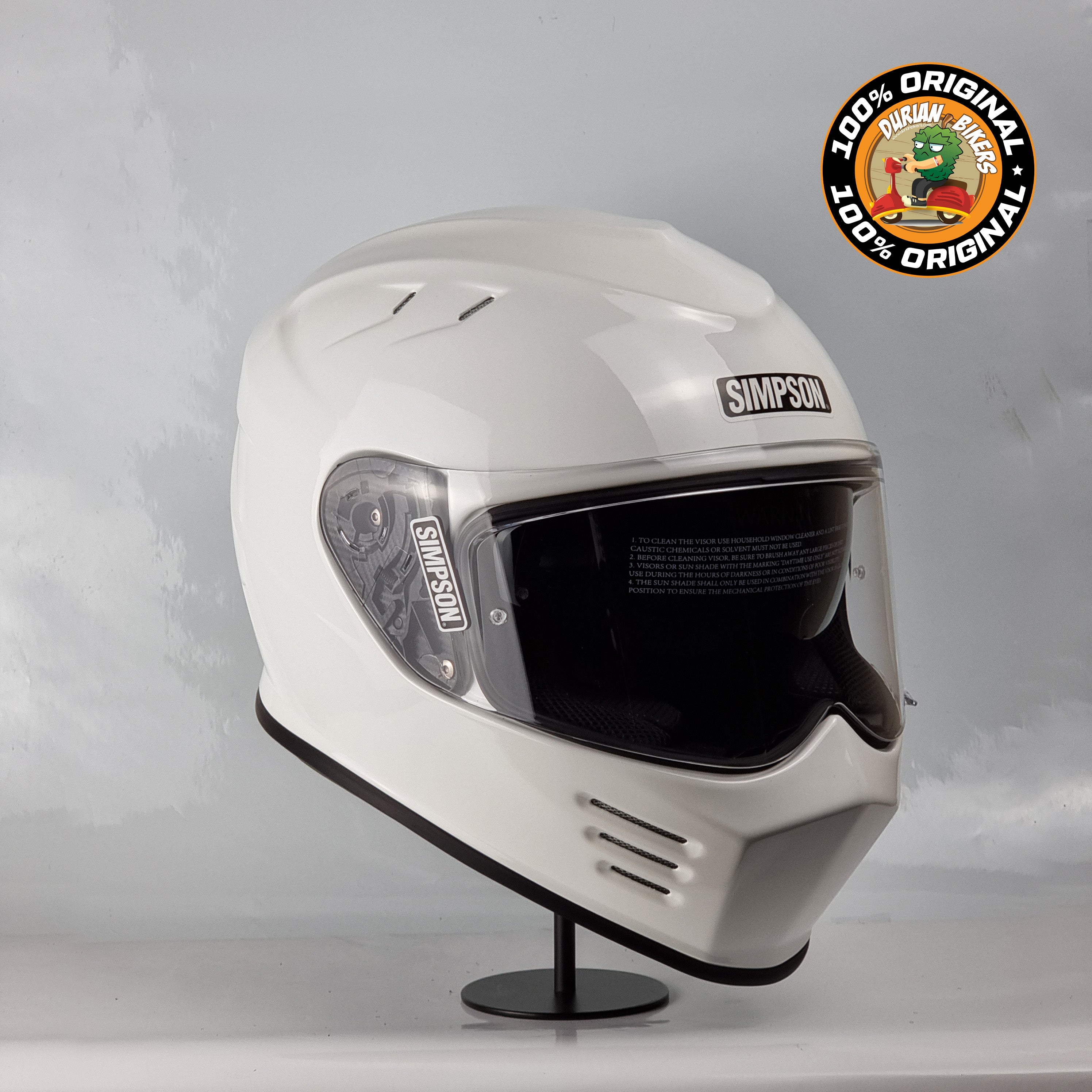 Simpson Helmet Venom Bandit (Gloss White) – Durian Bikers