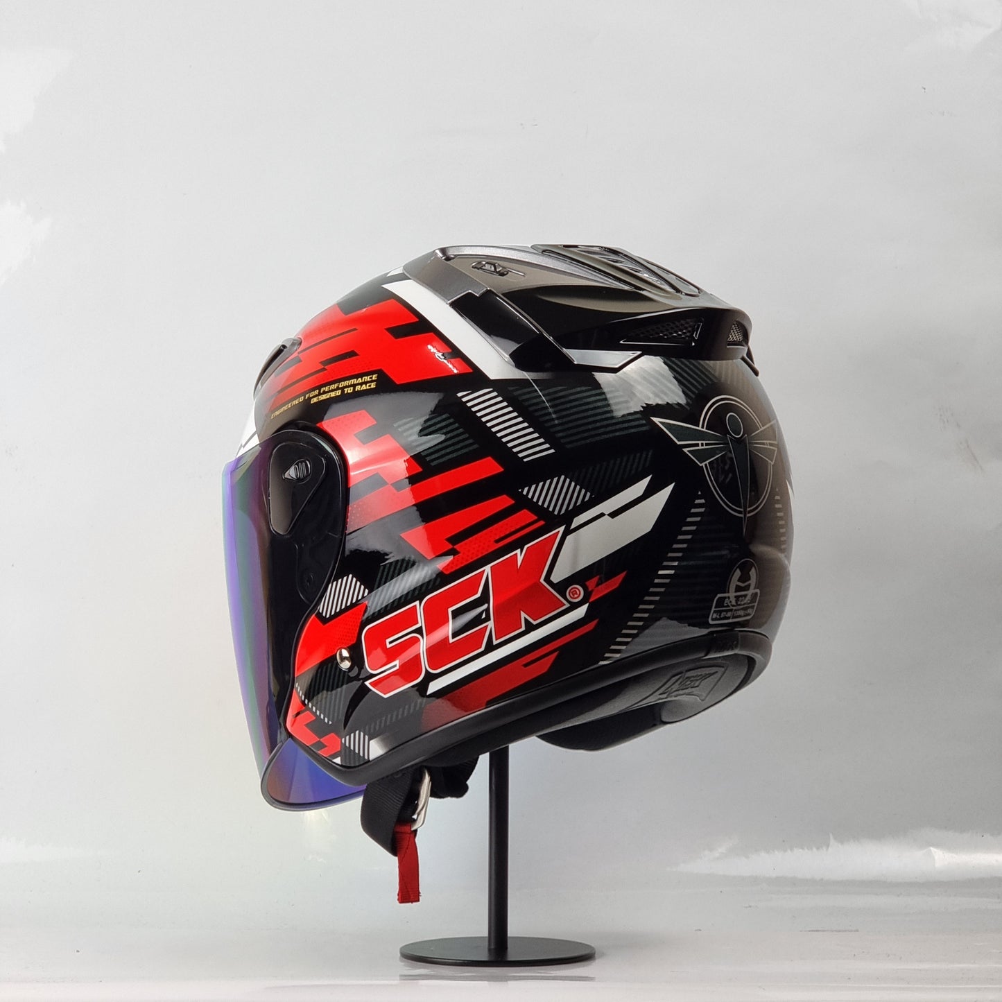 NHK Helmet R6 v2 SCK (Black/Red Glossy)