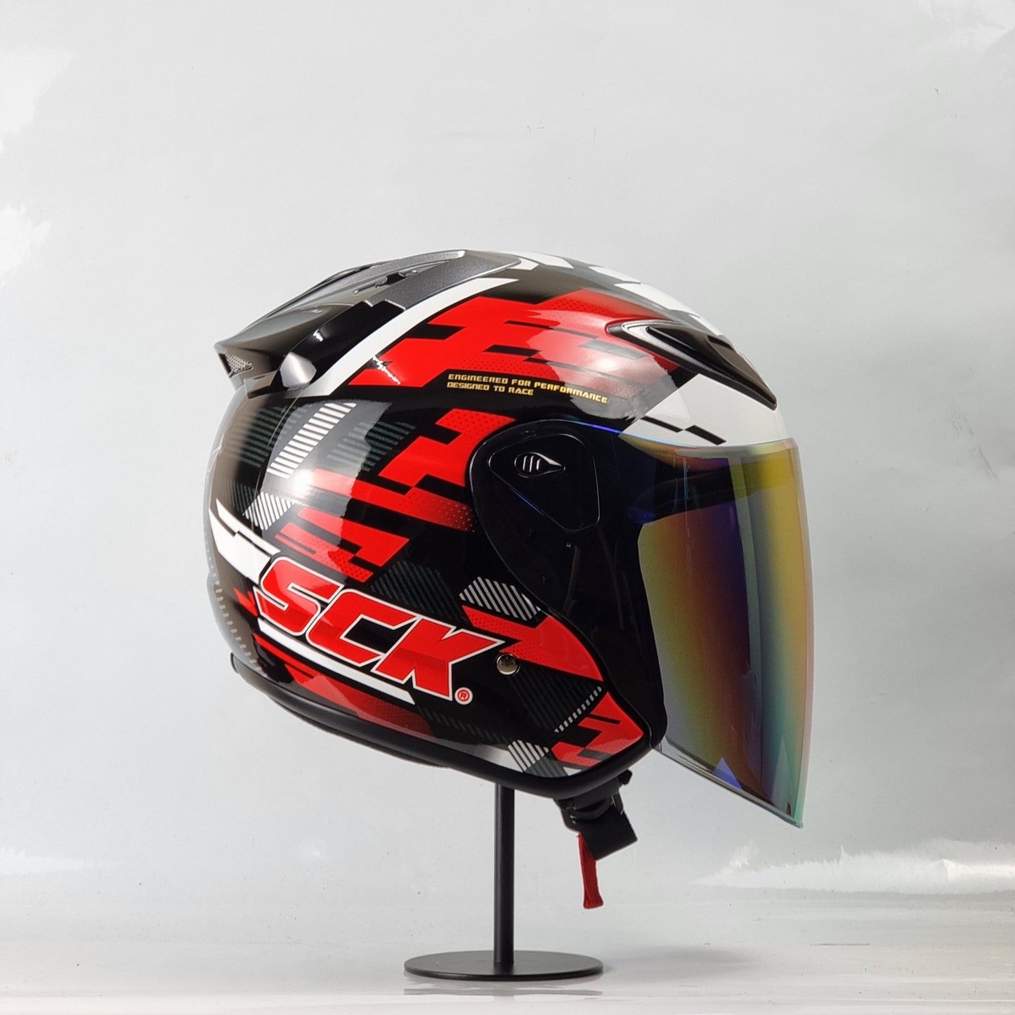 NHK Helmet R6 v2 SCK (Black/Red Glossy)
