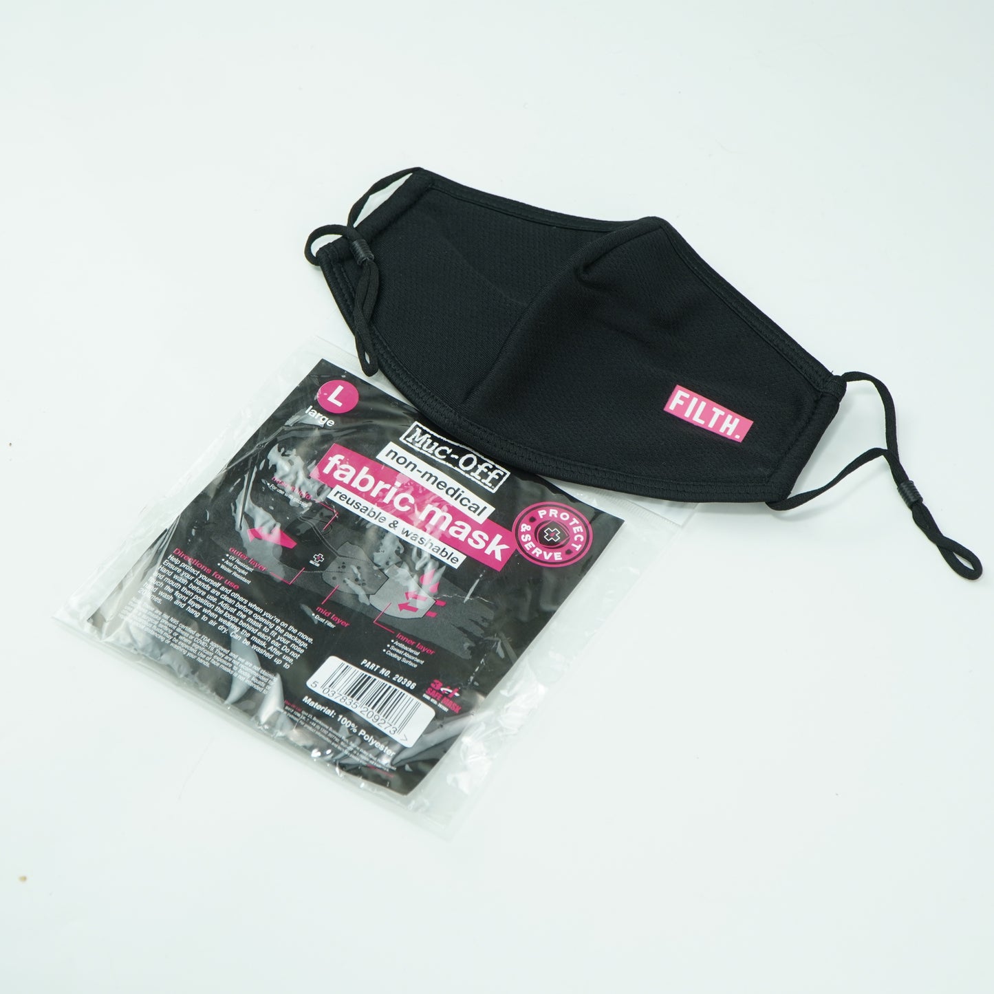 Muc Off Reusable Face Mask Black (Filth) (Large)